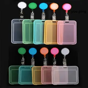 Transparent Card Cover Women Men Student Bus Card Retractable Pull Badge Holder Business Credit Cards Bank ID Card