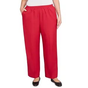 Alfred Dunner Plus Women's Poly Accord Short Length Pant Size 24W Red