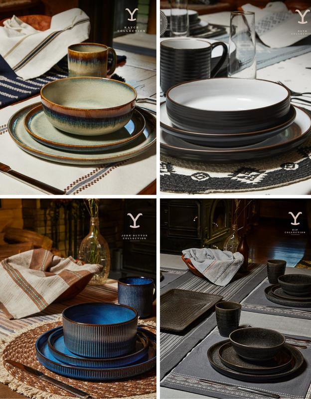 {AUTHENTIC} Yellowstone 12-Piece Ceramic Dinnerware Sets - variations yellowstone  dinnerware plate  bowl