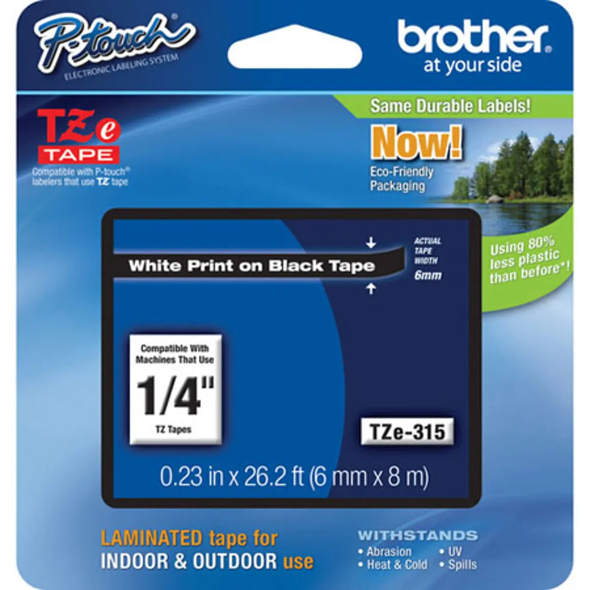 Brother 0.23""x 26.2"" Continuous Form Label (TZe315)