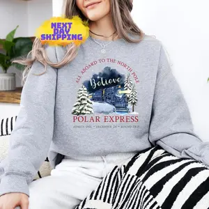Polar Express Shirt, Christmas Gift for Family, Merry Christmas Hoodie, Holiday Gift Ideas, Xmas Crewneck Sweater.
