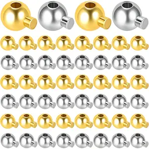 40 Round Crimp Beads for Jewelry Making, Metal Spacer Beads in Golden And Silver for Crimped Pendant Accessories at The Ends of Bracelets And Necklaces.