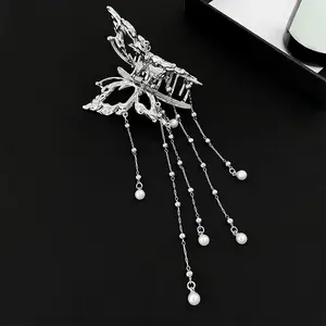 1pc Elegant Europe And The United States Punk Y2K Butterfly Tassel Claw Clip Accessories Ms. Girls Princess Style Casual Hair Accessories Gift Photo Props Accessories New Year, Valentine'S Day Gifts