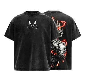 Warrior Power T-Shirt – Vintage Washed DBZ Inspired Tee, Anime Graphic Shirt, Oversized Soft Cotton Streetwear, Unisex Casual Apparel 90s Graphic American Casual Short Sleeve Tee | Premium Soft Cotton Classic Unisex T-Shirt for Daily, Gym & Streetwear