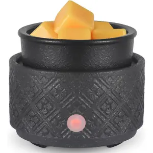 Wax Melt Warmer for Scented Wax,3-in-1Ceramic Wax Warmer Fragrances Candle Oils, Home Fragrance Burner,Electric Candle Warmer for Mom Women(Black)