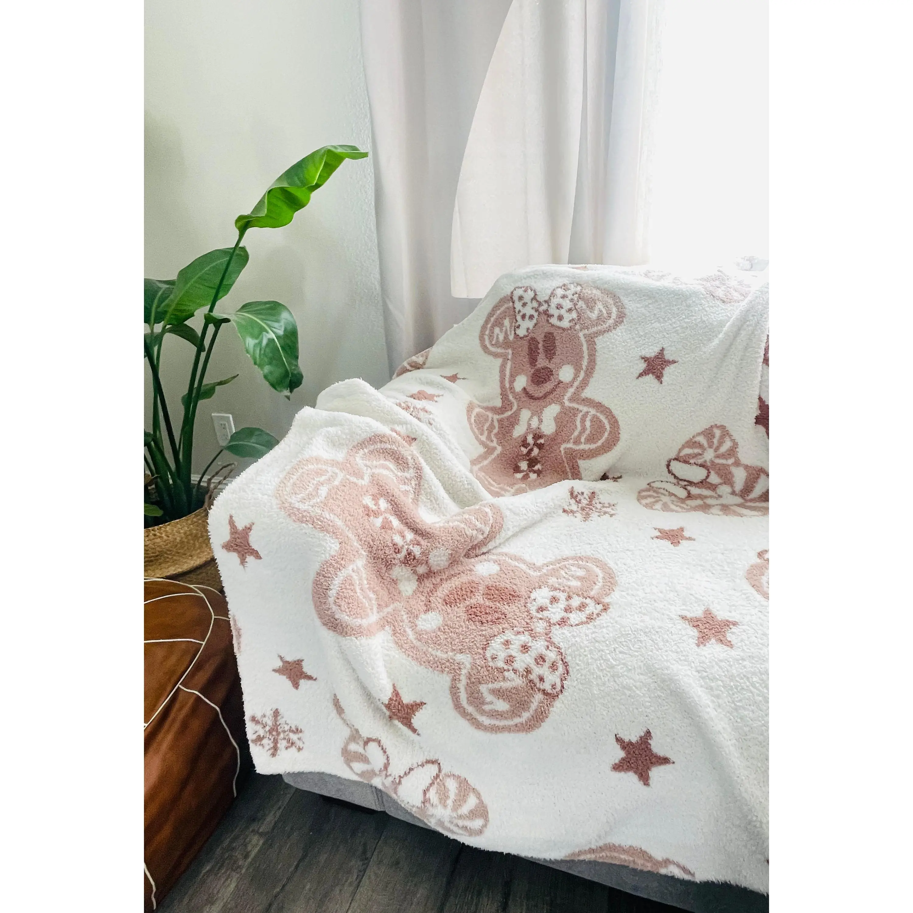 Mouse Throw Blanket | Soft Cozy Throw Blanket | Neutral Winter Blanket | Magical Blanket | Gingerbread Christmas | Ready to Ship