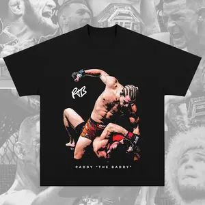 Paddy Pimblett The Baddy UFC T-Shirt Paddy Pimblett Tee Ultimate Fighting Championship Shirt Short Sleeve Crew Neck Soft Cotton MMA Tee Perfect Gift for UFC Fans MMA Fans American Made Fightwear