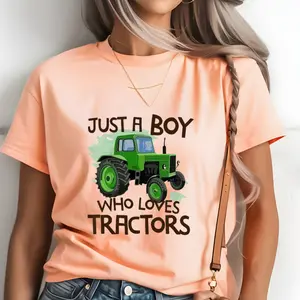 Just A Boy Who Loves Tractors Direct To Film Print, DTF Print, Ready To Press Print For T-Shirts
