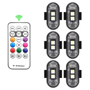 Rechargeable 8-Color Wireless RGB LED Strobe Warning Lights - Luminous Indicator Lights for Cars, Motorcycles, Trucks, Boats, Drones
