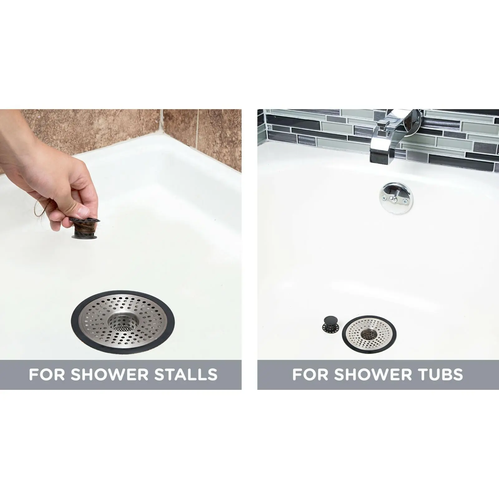 Showershroom Ultra Strainer Hair Catcher Drain Protector for Shower Stall Drains
