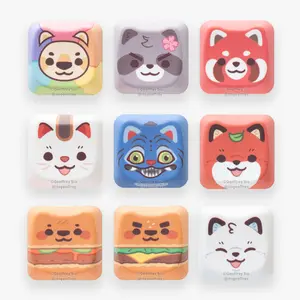 MAO Individual Key Caps - Cute Cat-Shaped Keycaps for Mechanical Keyboard - MAO Profile, 18mm x 18mm, White Sublimated Plastic, Low Profile, Uniform Height