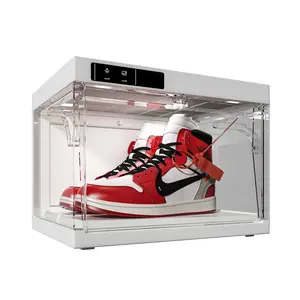 Shoe Organizer LED Smart Control,Auto-Shoe Boxes Clear Plastic Stackable for Sneaker Display Case and Collection Crate,(1 pack)