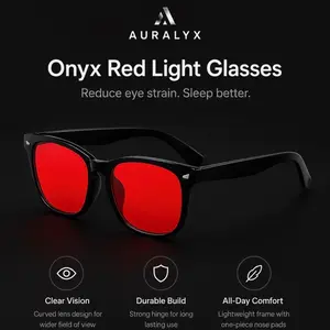 AURALYX Onyx Red Light Glasses