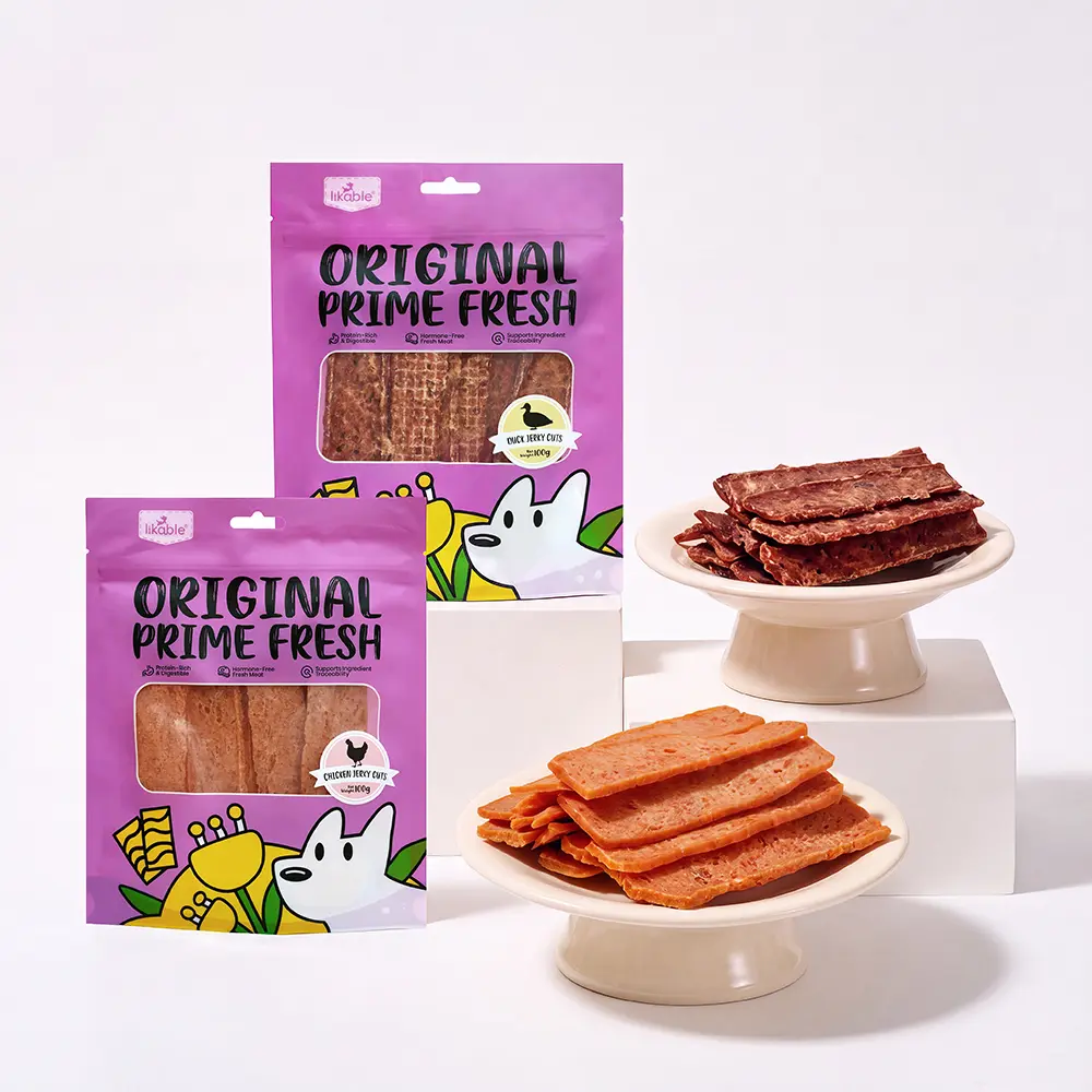 Likable Chicken & Duck Jerky Cuts Variety Pack, High Protein Chewy Dog Treats, Training & Reward Snacks, 2 Pack, 200g