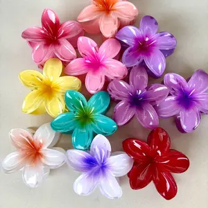 Colorful Hibiscus Flower Hair Claw Clips - Assorted Vibrant Floral Designs for Stylish Hair Accessories