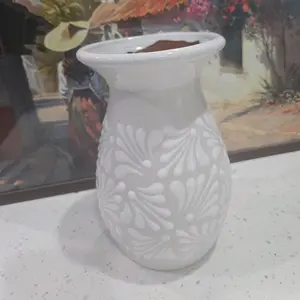 Medium Sized White Talavera Vase Medium Sized White Talavera Vase