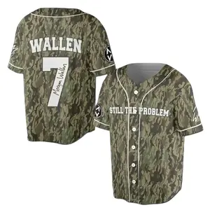 Wallen Camo Baseball Jersey, Still The Problem Tour 2026 Baseball Jersey, Still The Problem Tour 2026 Vol 98 Baseball Jersey, Country Music Fan Merch, Music Tour Jersey, Hip Hop Streetwear, Trendy Sports Jersey