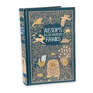 Aesop's Illustrated Fables Fairy Tales - Collectible Leather Bound Hardcover