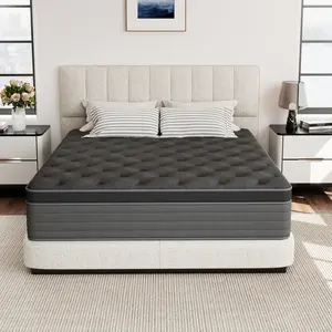 【Summervibes】12-inch/14-inch Memory Foam Mattress, Twin/Full/Queen/King, Pocketed Coil Mattress, Medium Firmness, Lumbar Support, Edge Reinforcement, Luxuriously Comfortable, White Coil Mattress jelly bed mattress queen size mattress colchones