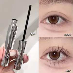 Single Tube Thick, Lengthening & Curling Black Waterproof Mascara with Sunflower Brush, Fast-Drying Long-Lasting Smudge-Resistant Formula for Natural Daily Look and Photogenic Bottom Lashes, Suitable for Beginners and All Skin Types