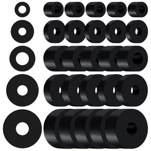 30 count Rubber Spacer 5 Sizes Black Non-Slip Thick Grommets Vibration Isolation Round Rubber Flat Washers Spacers Washers for  and  Accessories