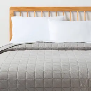 King Microfiber Quilt Gray - Room Essentials King Microfiber Quilt Gray - Room Essentials