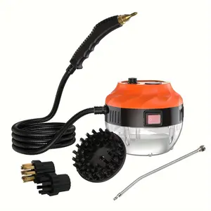 Handheld Car Portable Pressurized High-Temp Steam Cleaner with Brush Attachment: Suitable for Kitchen, Furniture, Bathroom,Car(US Plug)