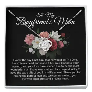 Gift For Boyfriend'S Mom, Boyfriend'S Mom Gift, To My Boyfriends Mom Gift, Christmas Day Gift For Boyfriends Mom, Boyfriend'S Mother, Mother's day Gift Necklace With Meaningful Message Card Inside & Box