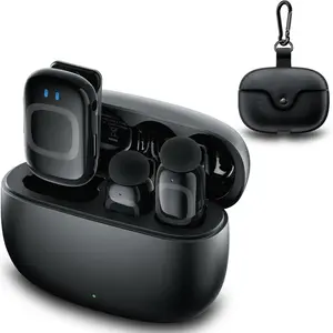 NanoMic  Lavalier Microphone for Camera - Clip- TRS  Mic System for DSLR, Camcorders, and Mirrorless Cameras - Dual Microphones with  Case for Video, Interviews