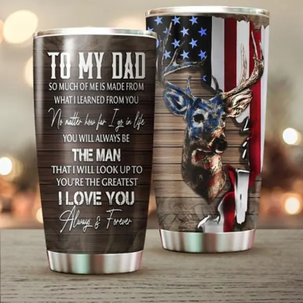 Gift For Dad Deer Hunting Tumbler Cup, Hunting Lover Gift, Outdoor Hunting, Gift for Dad, hunting cup