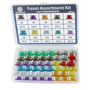 Auto Blade Fuses Assortment Kit – 50Pcs Low Profile Mini (2A/3A/5A/7.5A/10A/15A/20A/25A/30A/35A) For Car,Boat,Truck,SUV Automotive Replacement Fuses