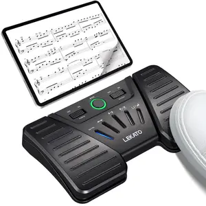 LEKATO JSP-01 Rechargeable Music Page Turner Pedal, Wireless Page Turner Pedal Bluetooth Foot Page Turner for Phone and Tablets Page Turning, Ipad Wireless Page Turner for Playing Instruments, App Controller