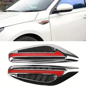 Car Hood Vent Side Marker - Black Fin, Red Accents, PC Material, Front Installation, Suitable for Most Vehicles Including SUVs and Trucks, Vehicle Hood Decoration | Decals for modern vehicles | Glossy surface treatment, car exhaust vent decoration