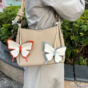 PU Leather Bow Bag Charm Keychain for Women, Unique Minimalist Bow‑Designed Pendant, Trendy Premium Leather Accessory, Dainty Elegant Hanging Ornament, Versatile Decor for Handbags, Travel Bags, Daily Styling and Casual Outfit Matching outdoorfun