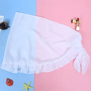 Cross-border Mesh Swimwear Ruffled Cover-up Beach Wrap Skirt Bikini Cover-up Apron