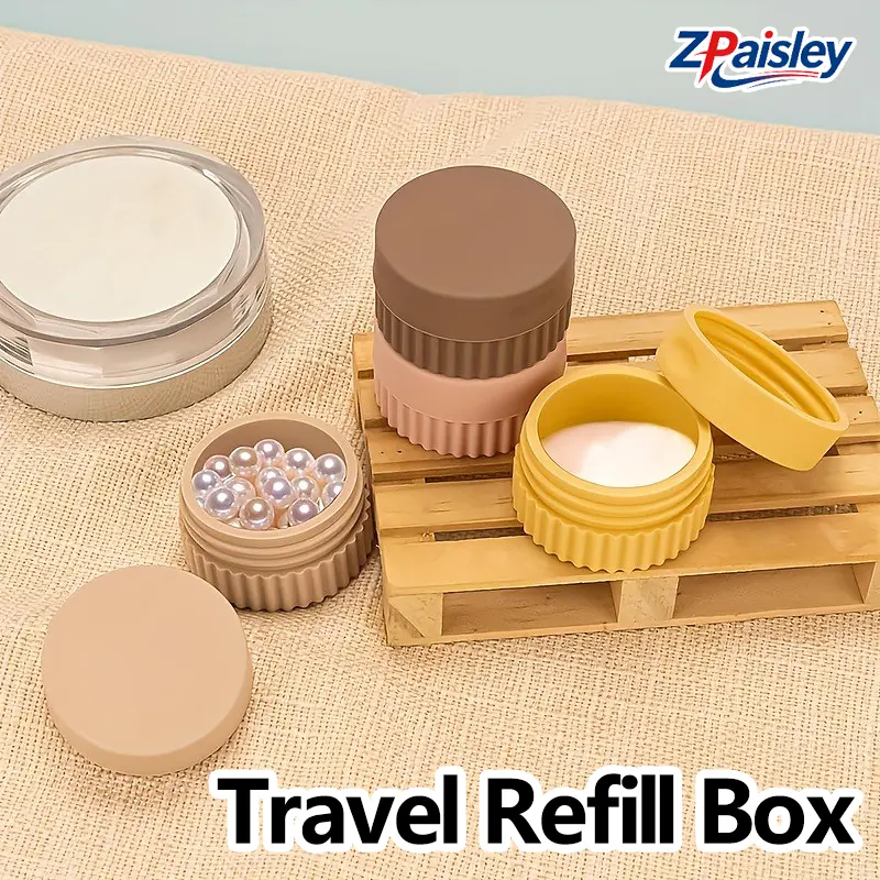 4Pcs Portable Silicone Travel Refill Containers - Wide-Mouth Leak-Proof Mini Jars for Lotion, Cream, Powder, Pills, Jewelry - Reusable Soft Accessories for Sports & Outdoor Trips, Daily Use