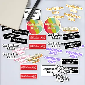 Stickers Pack 20 Pcs Capitalism Car Aesthetic Bike Kills Bottle Vinyl Luggage Laptop Skateboard Water Bumper Guitar Waterproof Colorful
