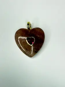 💖Puffy Heart Natural Stone Charm