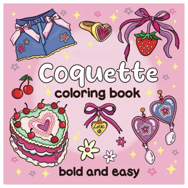 Halloween Fall Gift Coquette Coloring Book: Cute Aesthetic Bold and Easy Designs featuring Bows, Hearts & Girly Fashion (Bold & Easy