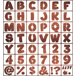 4 Inch Letter Stencils for Painting - 42 Pack Alphabet Letter and Number Stencil Templates, Reusable Letters and Numbers Stencils for Chalkboard Wood Signs & Wall Art