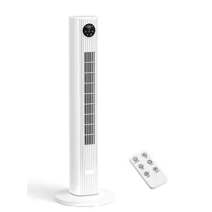 XBEAUTY Tower Fan for Bedroom, 90° Oscillating  with 12H Timer, 37”Standing  with Remote, Bladeless  with 4 Modes & 3 Speeds, White, silent fan