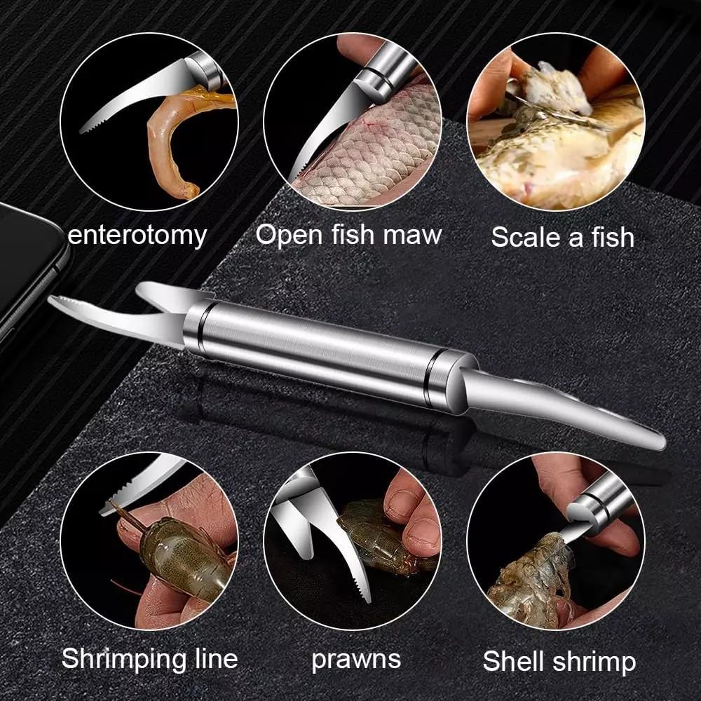 5 in 1 Multifunctional Shrimp Cleaner Knife, Portable Double-Headed Stainless Steel Shrimp Peeler, Professional Efficient Shrimp Deveiner Tool, Fish Scaler Seafood Sheller Cleaner, Easy Intestine Cleaning Tool, Seafood Tool for Kitchen, Utensils & Gadgets 5 in 1 Multifunctional Shrimp Cleaner Knife, Portable Double-Headed Stainless Steel Shrimp Peeler, Professional Efficient Shrimp Deveiner Tool, Fish Scaler Seafood Sheller Cleaner, Easy Intestine Cleaning Tool, Seafood Tool for Kitchen, Utensils & Gadgets