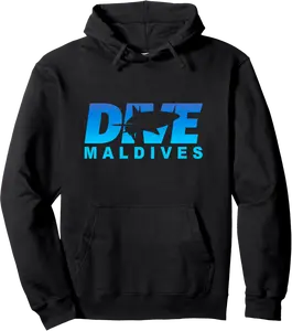 Dive Maldives with Shark, Scuba Diving in the Maldives Pullover Hoodie - Katiareg Shop 90B0B5V6VV4X
