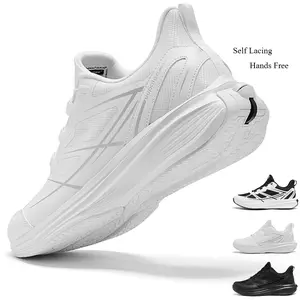 Uupalee Women's Hands free Comfortable Sneakers Non Slip Shoes Self Lacing No-Bend Convenience, Slip on & Slide & Go Sneakers
