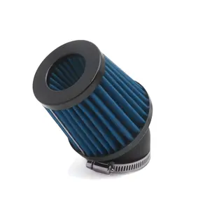 48mm Inner Dia 45 Degree Angle Motorcycle Air Intake Filter Cleaner Blue