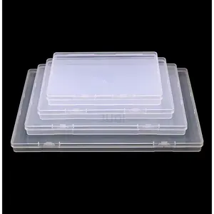Transparent Desktop Stationery Clear Pencil Box Stickers Storage Case Table Desk Classification Box Plastic Stationary Organizer