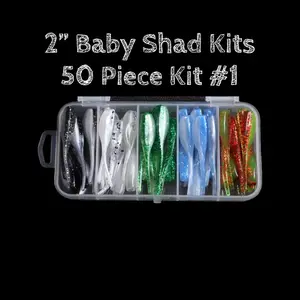 2” Baby Shad 50 Piece Kits With Tackle Trays Soaked In The Secret Sauce 🔥