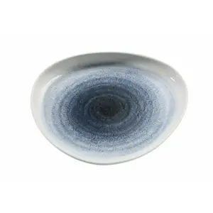 Yanco UN-311 Universe Chinaware 11.75 x 11.25 x 1.50 in. Triangle Plate - White & Blue