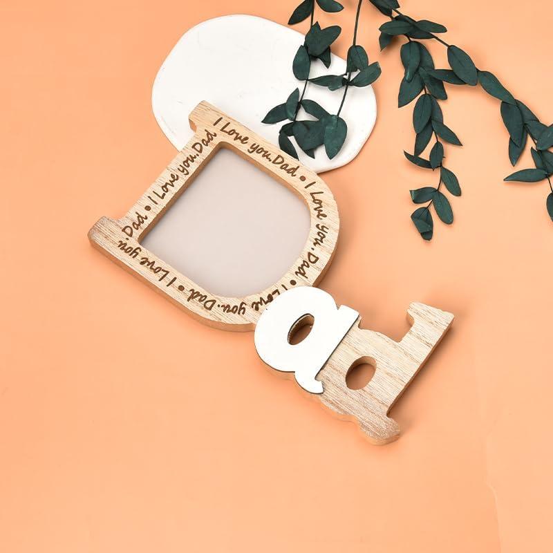 I Love You Dad Picture Frame Gifts for Dad Christmas Birthday Gifts from Daughter Son Daddy Gifts for Father Wood Dad Photo Frame 3.5×3.5 for Home Decor Tabletop Frames
