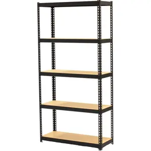 212 MAIN Narrow Steel Bookshelf Rack - Riveted Steel Frame, Sturdy Base, 60x30x12in Space-Saving Commercial Office Furniture